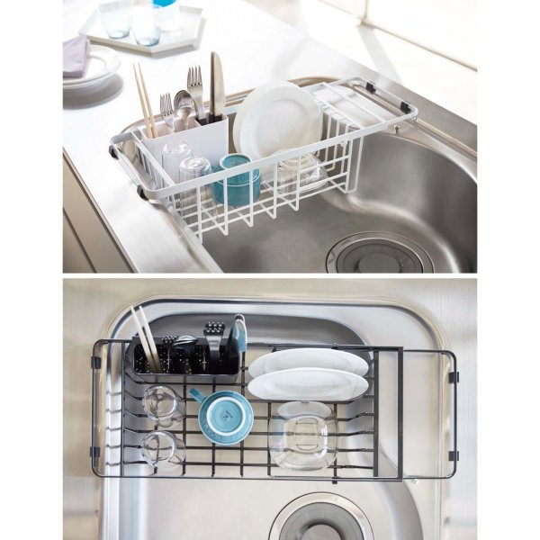 伸縮水切りかご　カラー　「ホワイト」 ◆ホワイト◆ 