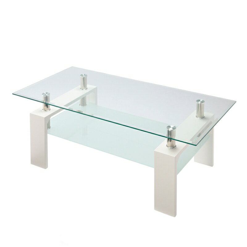 ベルメゾンのガラスリビングテーブル 「 ホワイト 」 (テーブル)