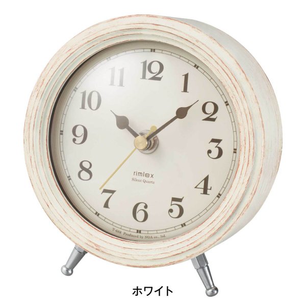 ベルメゾンの置時計“エアリアルレトロミニ” カラー 「ホワイト」 ◆ホワイト◆ (インテリア雑貨)