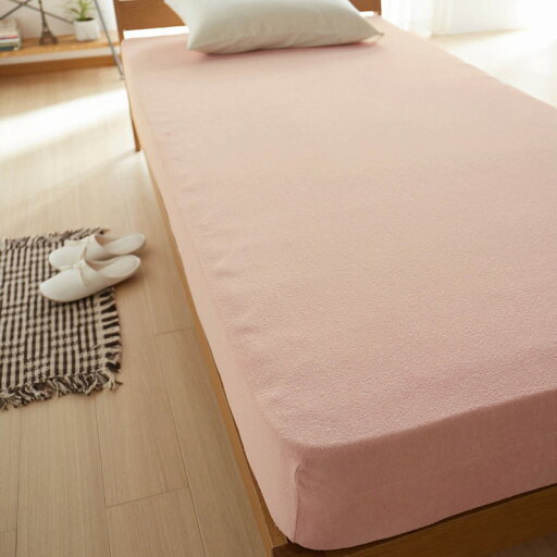 綿100％パイルのパイルボックスシーツ 「ピンク」◆セミダブル(サイズ)◆ 