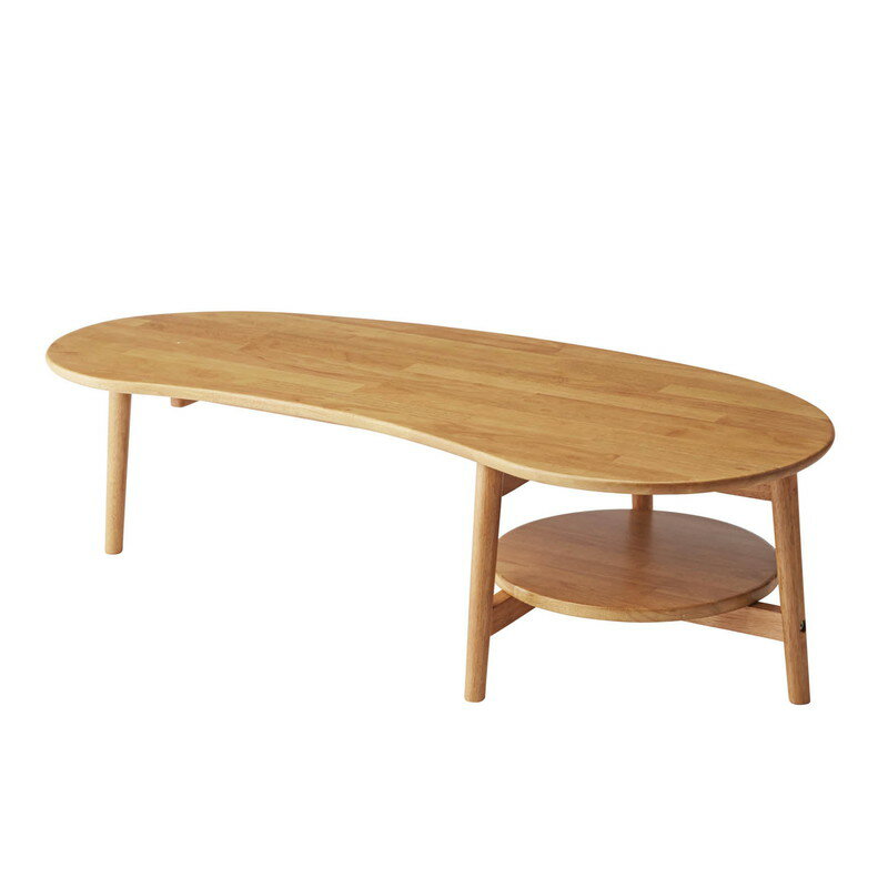 ベルメゾンの変形型の薄型リビングテーブル 「ナチュラル」◆105×50(幅×奥行（cm）)◆ (テーブル)