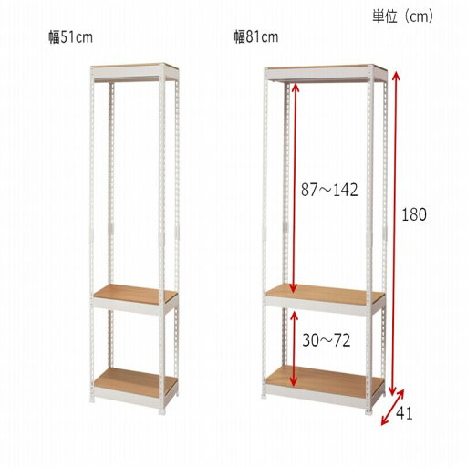 頑丈スチールハンガーラック 「ホワイト」 ◆ 81 ◆ 