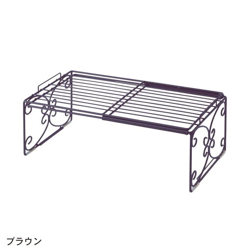 伸縮シューズラック「ブラウン」 