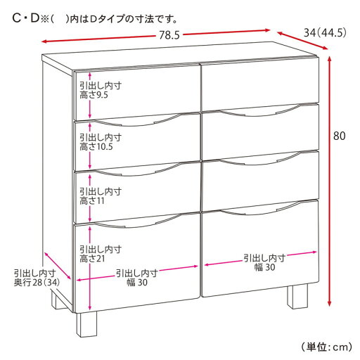 【P10倍★1日23:59まで】 あたたかみのあるアルダー材のリビングチェスト 「ナチュラル」◆C・78．5×34(タイプ幅×奥行(cm))◆ 