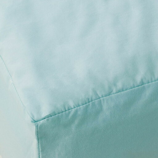 オーガニックコットンのダニを通しにくい綿100％ボックスシーツ型敷きパッド 「ライトブルー」◆ダブル(サイズ)◆ 