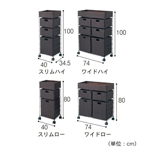 ランドリーワゴン 「ブラウン」◆ロー◆ 