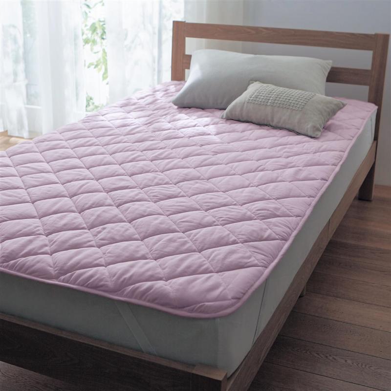 【P10倍★1日23:59まで】 綿100％の敷きパッド 「ネイビー」 ◆ シングル ◆ 