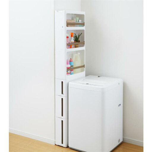 ベルメゾンの幅17cmのキッチン&サニタリー隙間ストッカー(ラック&チェストタイプ) 「ホワイト」 (リビング収納)