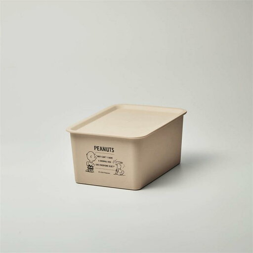 ベルメゾンの「 スヌーピー 」カラーボックスに収納できる フタ付収納ボックス 同色2個セット 「 ベージュ 」 ◆ 小 ◆ (リビング収納)