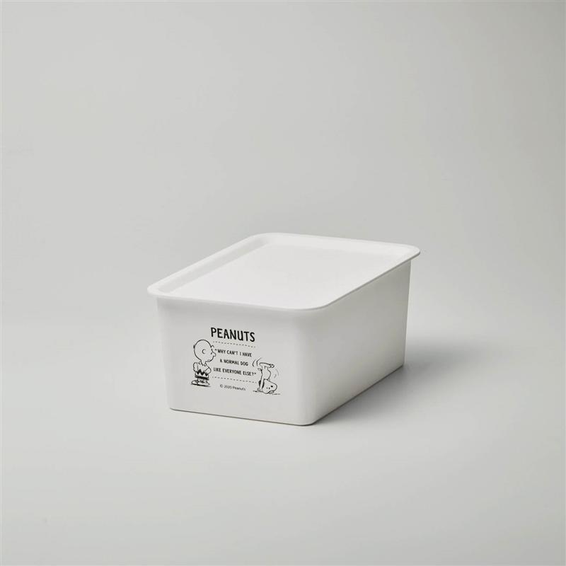 ベルメゾンの「 スヌーピー 」カラーボックスに収納できる フタ付収納ボックス 同色2個セット 「 アイボリー2 」 ◆ 小 ◆ (リビング収納)