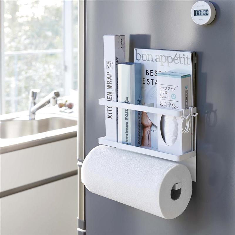 マグネットキッチンペーパー＆ラップホルダー 「 ホワイト 」 