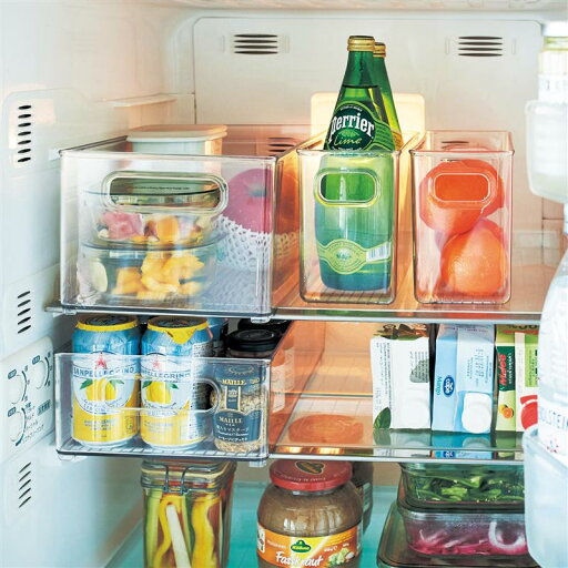 取っ手付き中身が見えやすい冷蔵庫用整理ケース ◆ 10×25×15 ◆ 