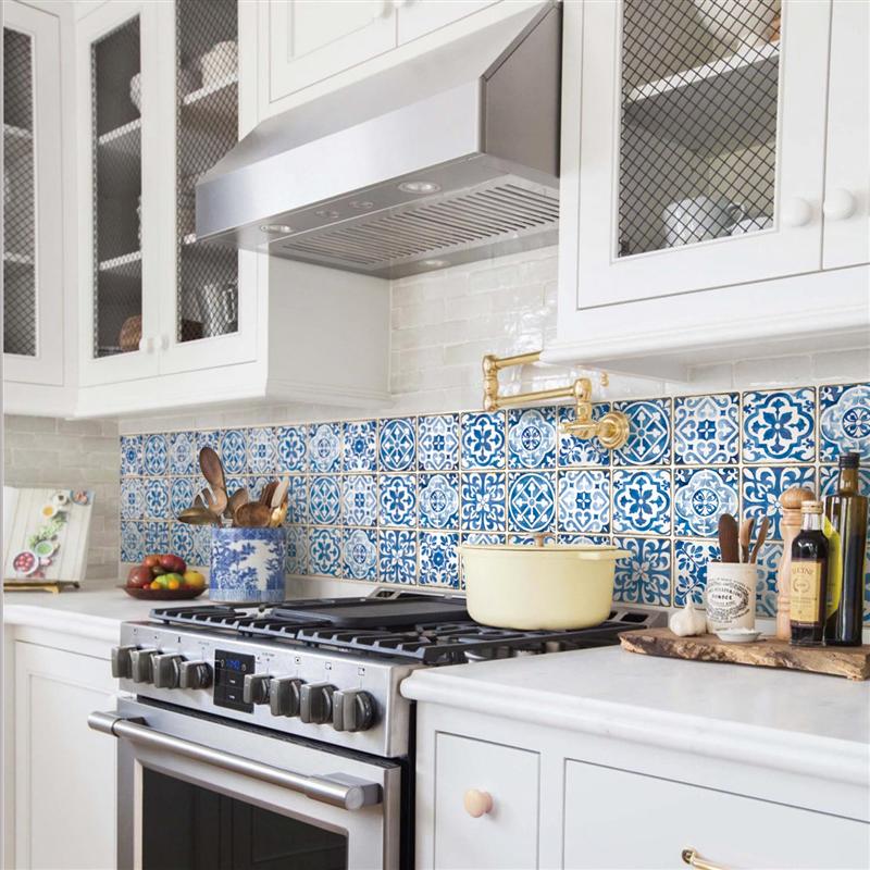キッチン周りで使えるアルミ素材のキッチンシート2枚セット モロッコ調 「ブルーモロッカン」 