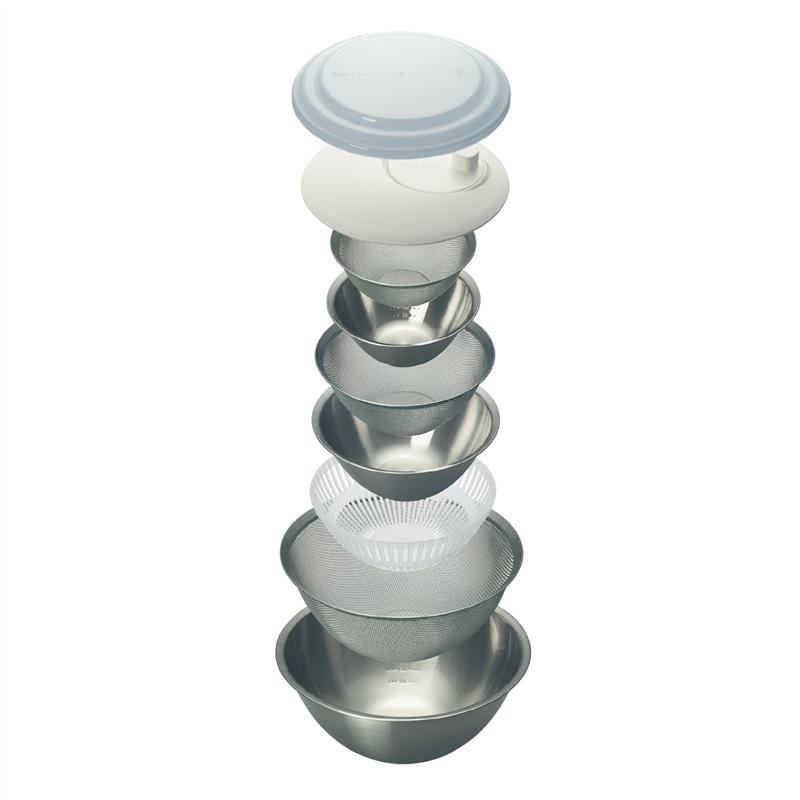 ベルメゾン 入れ子ですっきり収納できるボウル・ザル・サラダスピナー9点セット ◇ キッチン 調理 用具 グッズ 用品 ざる ザル ボウル ボール バット ツール 道具 ◇