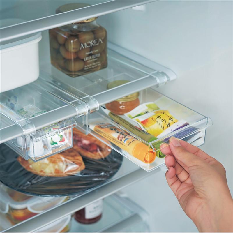 ベルメゾン 引き出し式 冷蔵庫小物収納トレー2個組