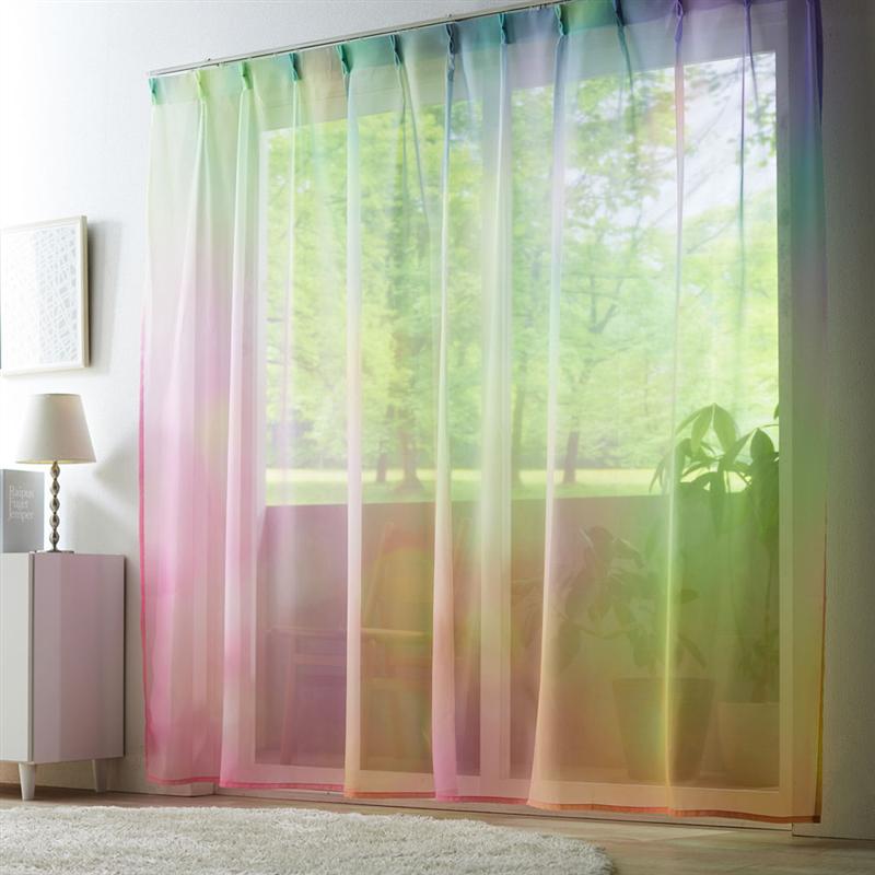 【SALE★期間中10%OFF】【LINE友達追加でクーポンGET】空 虹 エモカーテン 薄地 ◆ 幅200cm 丈190cm ×1枚 / 幅200cm 丈19...