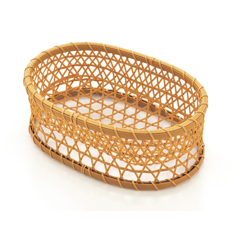 ベルメゾンの【店内ほぼ全品P10倍!~12/11(木)01:59】 洗える竹細工風収納かご (リビング収納)