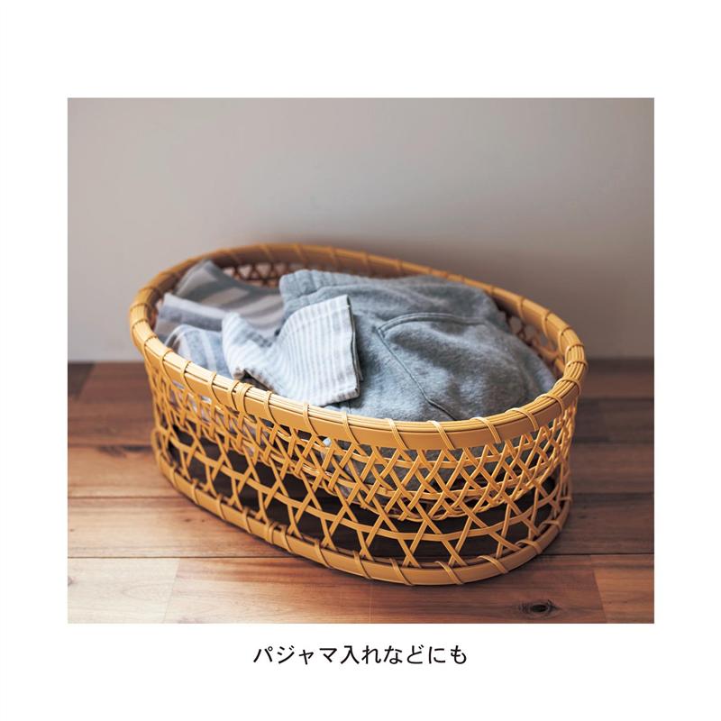 【店内ほぼ全品P10倍!~12/11(木)01:59】 洗える竹細工風収納かご 