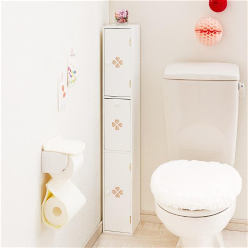 ベルメゾンのクローバーモチーフのトイレ収納ラック ホワイト 「 ホワイト 」◆ ロー ◆(タイプ)(リビング収納)