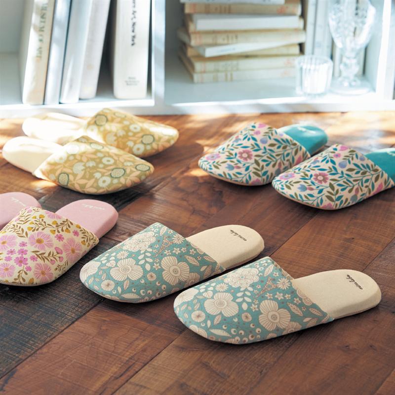 ミニラボ 洗濯機OK かわいい プリント スリッパ ◆ 23〜25cm ◆◇ ファブリック スリッパ 室内スリッパ 室..