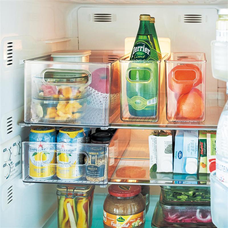 ベルメゾンの取っ手付き中身が見えやすい冷蔵庫用整理ケース 「 10×25×15 」(幅×奥行×高さ(約/cm))(キッチン)