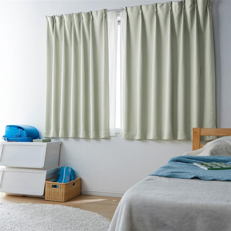 くすみカラー の遮光 遮熱カーテン ＆ UVカット 遮熱 遮像 レースカーテン セット 「 約100×90×4枚 」 