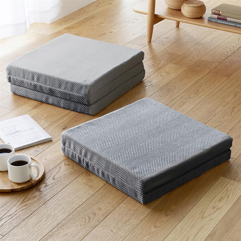パレットベッドと使える 折りたたみ 座面クッション | 二つ折り 約50×100cm 厚さ5cm | ごろ寝マットフロアクッション ウレタンフォーム 抗菌 防ダニ 撥水 防汚 すべり止め 加工 ごろ寝 お昼寝 マット 寝具 座布団 座椅子