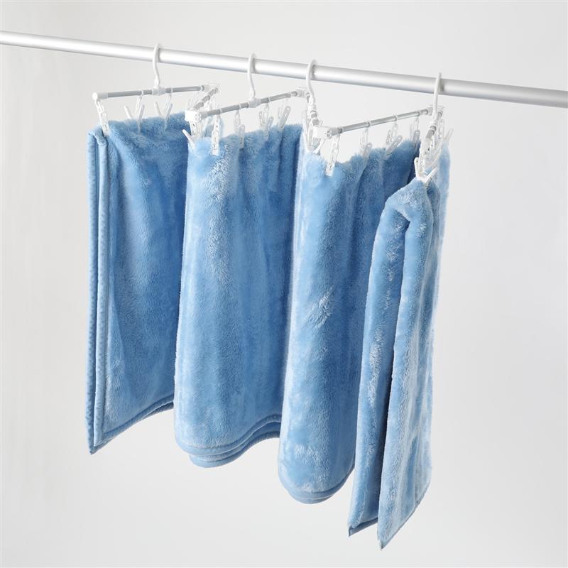 ベルメゾンのタオルケット・毛布・シーツがスリムに干せる伸縮アルミ洗濯ハンガー (ランドリー・バス・トイレ用品)