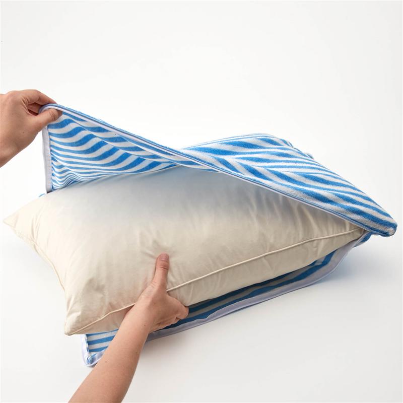 大きく開いて着脱簡単！L字ファスナー式枕カバー 「 ブルー ネイビー ブラック 」◆ 約35×50cm ◆