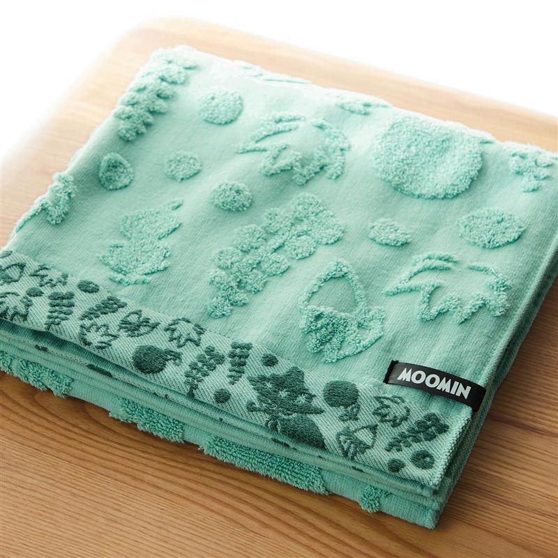ジャカードぽこぽこタオル「ムーミン」「 ネイビー ベージュ ミント 」◆ バス ◆