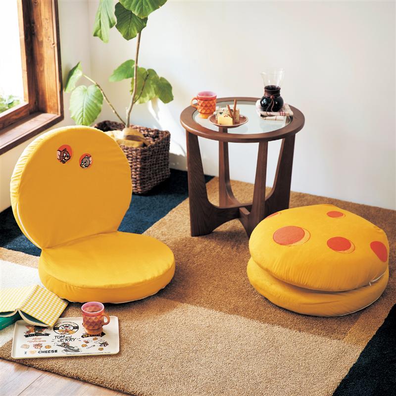 ベルメゾンのチーズ型モチーフ座椅子「 トムとジェリー 」 (チェア・椅子)
