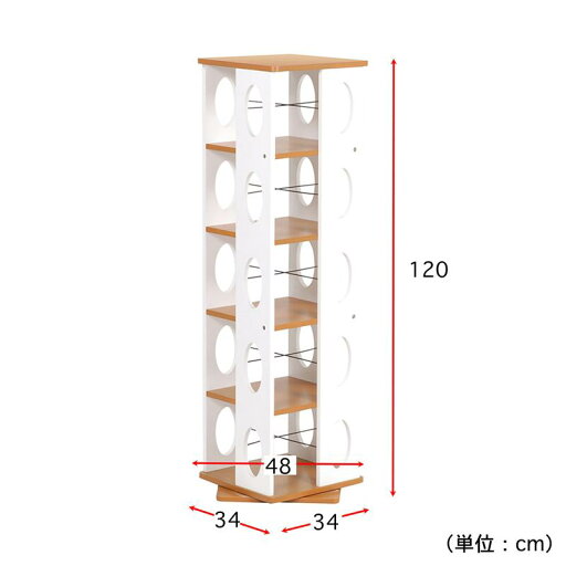 大容量！回転式コミック本棚 「 ホワイト ホワイト×ナチュラル ブラウン×ナチュラル 」◆ 5 ◆