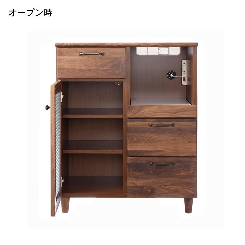 【店内ほぼ全品P10倍!~11/27(木) 01:59】 ウォルナットの家電収納キャビネット 