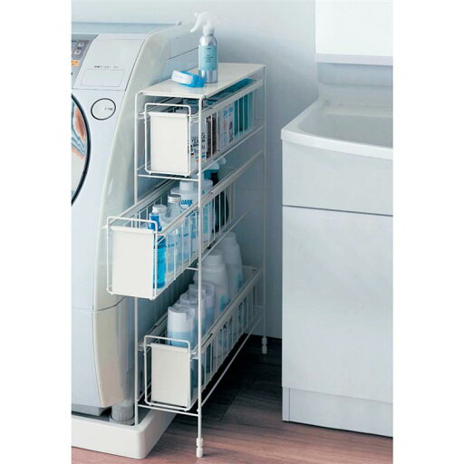 ベルメゾンの洗濯機サイドラック 「 ホワイト 」◆ 3段／25×53.5 ◆(タイプ/幅×奥行(cm))(リビング収納)