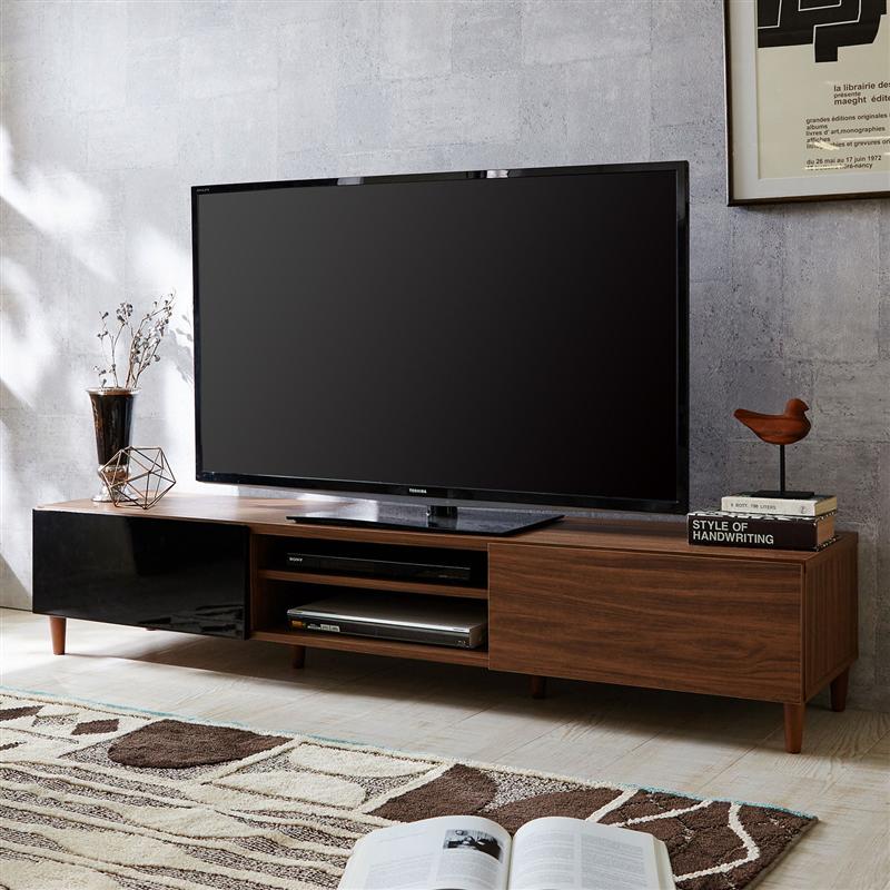 ベルメゾンの脚付きモダンテレビ台 「 オフホワイト ブラウン 」◆ 120 ◆(幅(cm))(テレビ台)