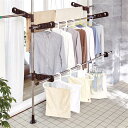 ベルメゾン 突っ張り式で場所を取らずに洗濯スペースを確保できる室内室外兼用物干し ◇ 洗濯 ランドリー 物干し 物干し竿 物干し台 物干 ものほし 新生活 花粉 黄砂 梅雨 冬 雪 部屋干し 室内物干し 花粉対策 ◇