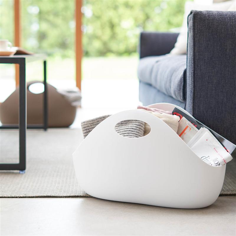 ベルメゾン インテリアのポイントにもなるおしゃれなバッグ型収納［日本製］「 グレー ブラウン ホワイト 」◆ 小 ◆