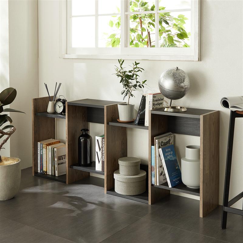 縦横使えるヴィンテージ調ラック ブラウン 「 ブラウン ダークブラウン 」◆ 107.5／お客様組立て ◆(高さ(cm)/お届けの状態)