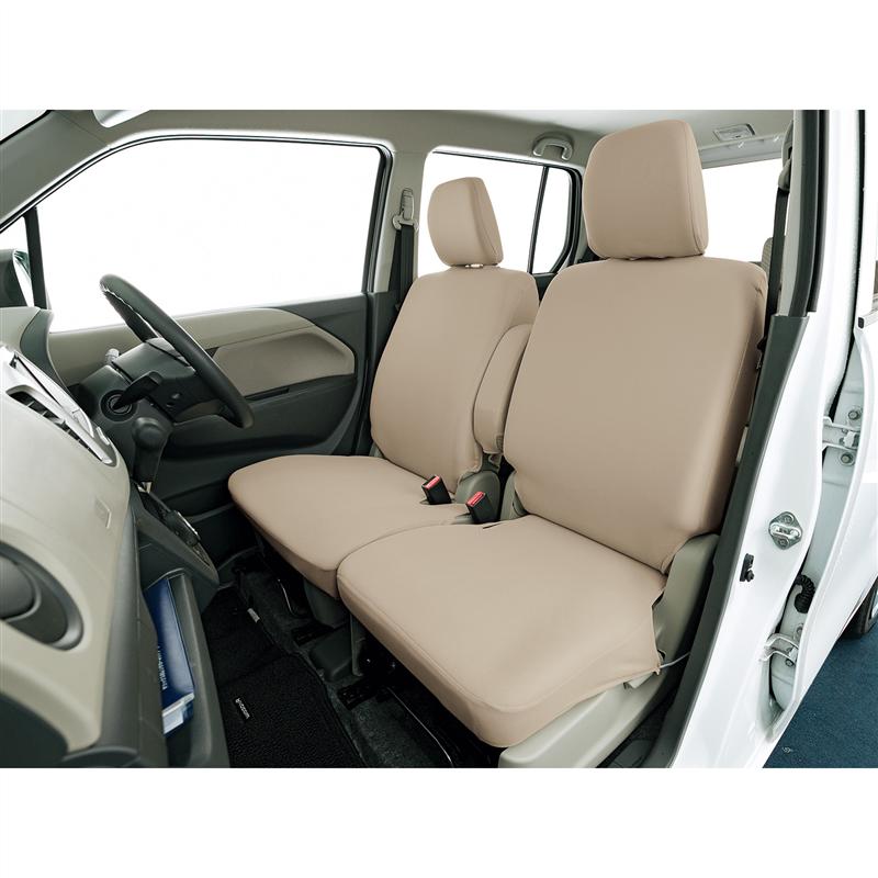 【店内ほぼ全品P10倍!~11/27(木) 01:59】ベルメゾン 伸縮素材のカーシートカバー ブラック 「 ブラック ベージュ 」◆ リア用(分割タイプ) ◆...