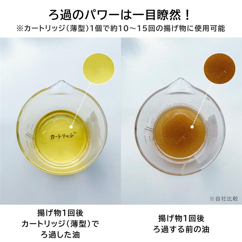 【店内ほぼ全品P10倍!~12/11(木)01:59】[倍速][10個セット] 油を素早く再利用できる 活性炭カートリッジ | 2個セット | 調理 用品 オイル ポット 詰め替え 交換 油 こし コスパ 時短 お手頃 ろ過 エコ 人気 揚げ物 料理 油こし 再利用 節約 薄型 オイルポット