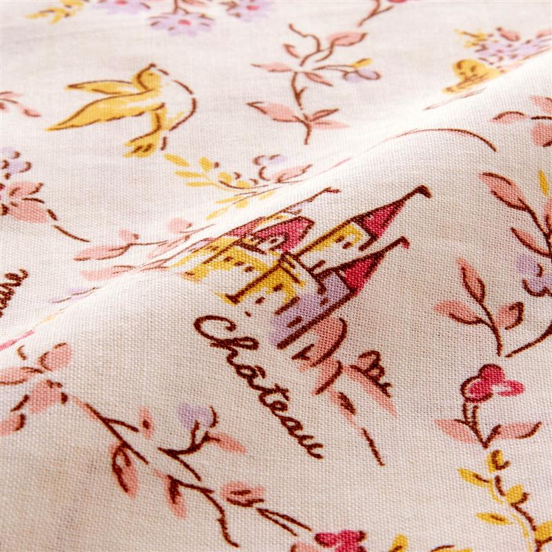 フラワー柄の綿素材を使ったファスナー式枕カバー ピンク 「 ピンク サックス 」