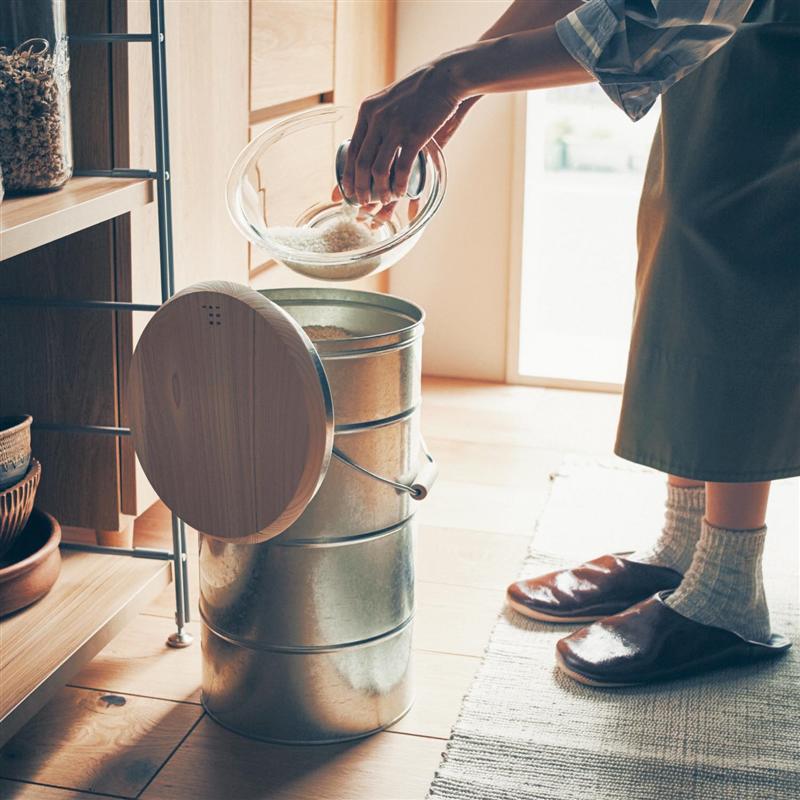 ベルメゾンの檜蓋の米びつ［日本製］ 「 5kg 」(キッチン)