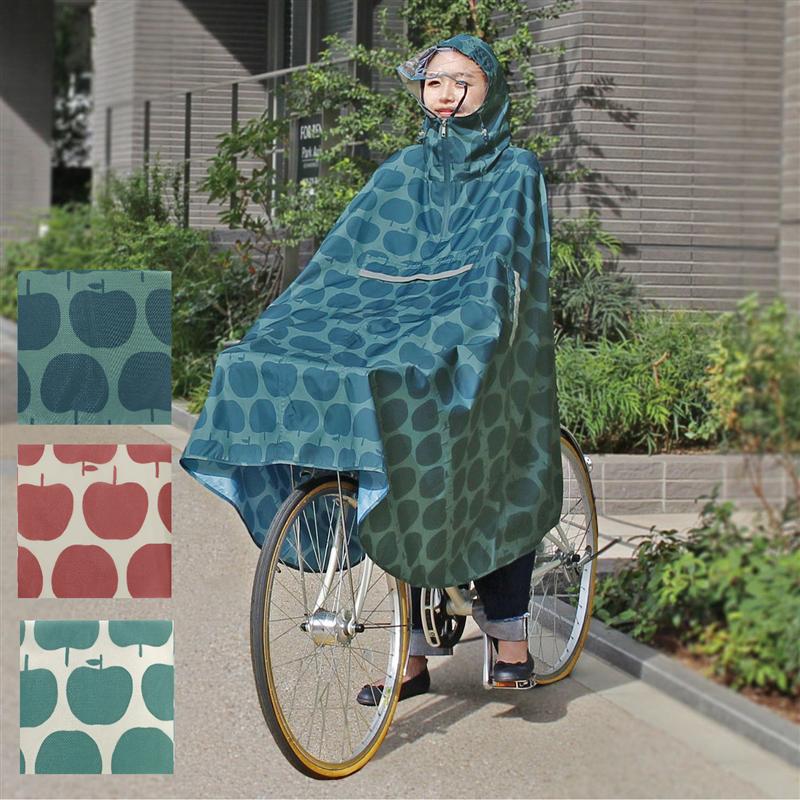 ベルメゾン 前かごの荷物も濡れないサイクルレインコート 「 アップルレッド アップルネイビー 」のサムネイル