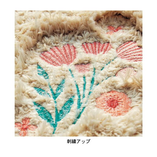 ミニラボ/mini ふわふわ刺繍のトイレマット（単品）／ボヘムロマンティック 「標準マット・フタカバーなし」 