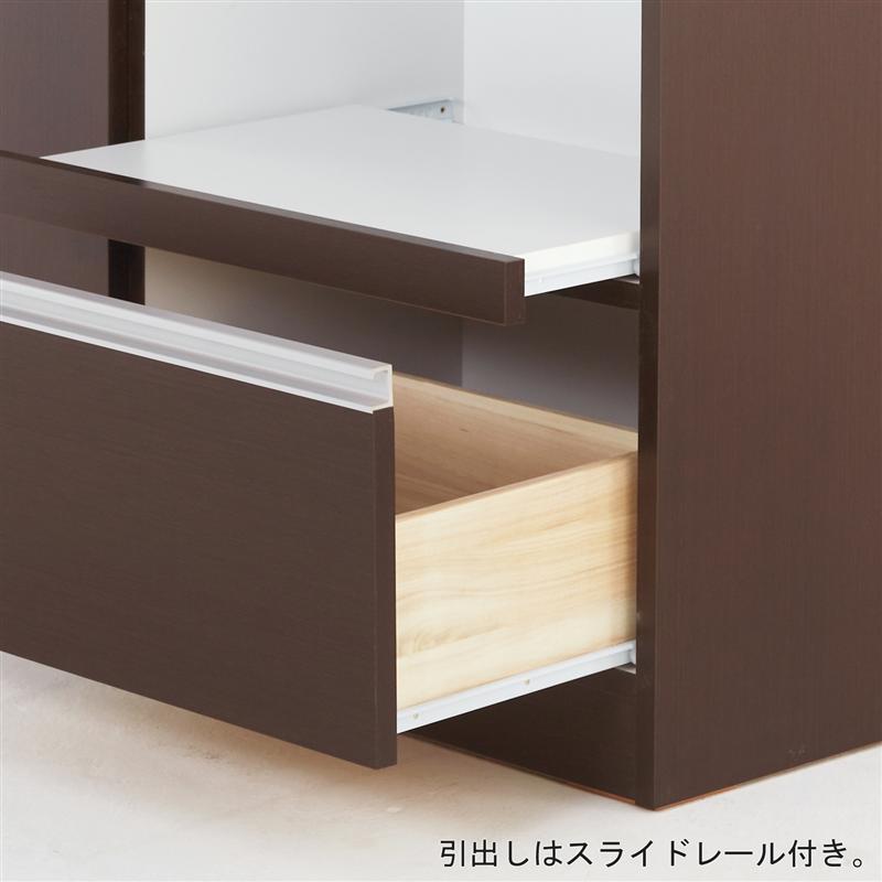 ［日本製］シンプルデザインのキッチンカウンター（完成品） 「 ブラウン ホワイト 」◆ 120 ◆(幅(cm))