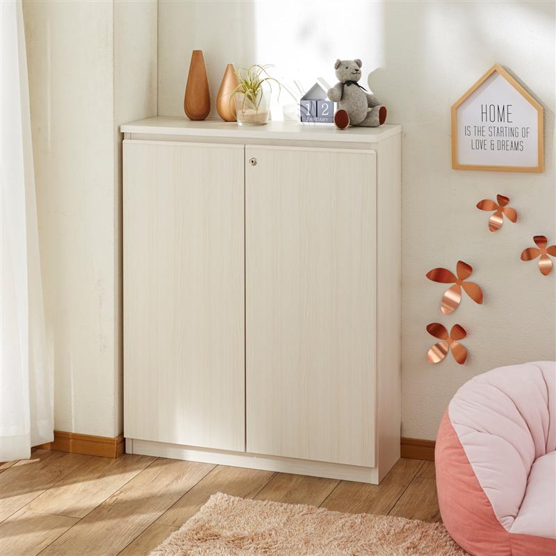 ベルメゾン 大量収納！まるで造り付け家具のようなロータイプ同人誌ラック ◆ 75 ◆◇ 家具 ファニチャー リビング チェスト キャビネット リビングボード サイドボード 棚 壁 本 大容量 鍵付き ラノベ 同人誌 完成品 オタク 幅75 奥行28 雑誌 漫画 コミケ ◇