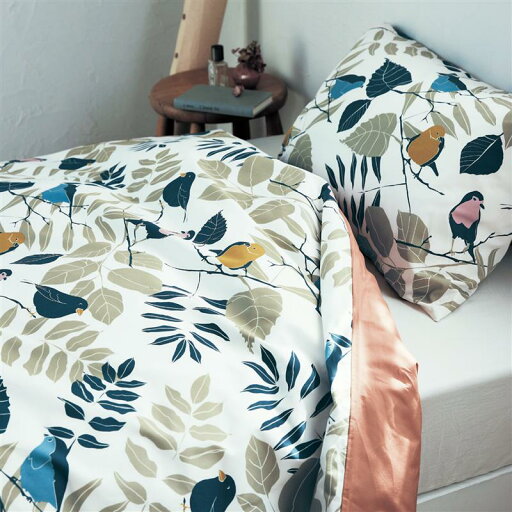 ベルメゾンの北欧調デザインの綿素材を使った布団カバーセット 「 グリーン レッド 」◆ シングル ◆(布団・寝具)
