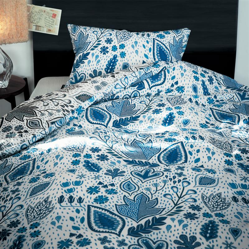ガーブカーサ/GARBCASA 北欧デザインの綿素材を使った布団カバーセット 「 ブルー マルチ 」◆ ダブル ◆