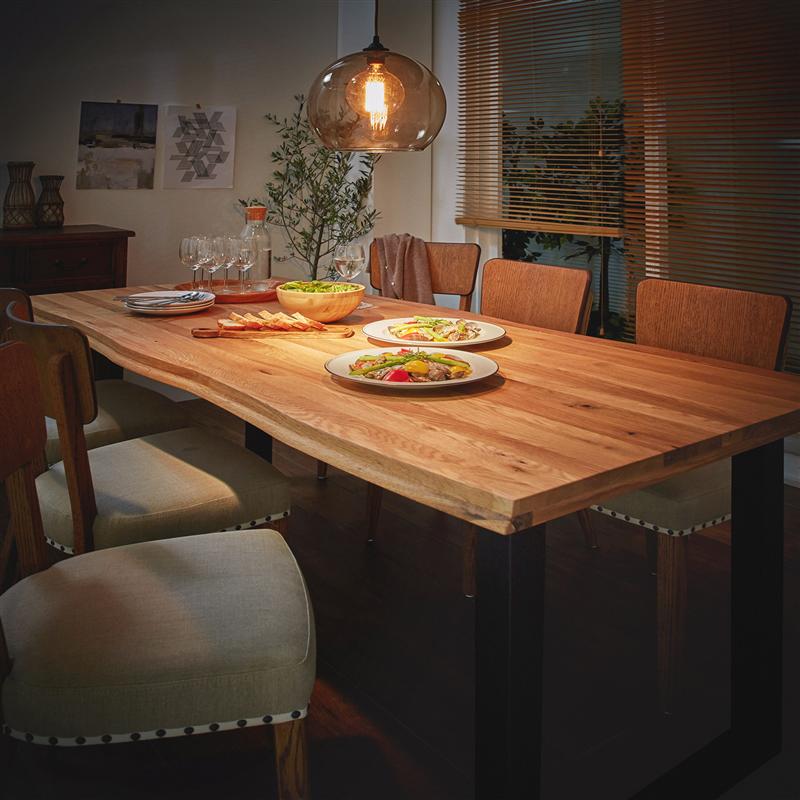 ベルメゾンの天然木オーク材のダイニングテーブル ◆ 幅145cm ◆(テーブル)