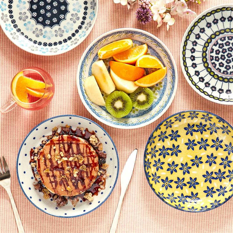 ベルメゾン 電子レンジ・食洗機対応 20cmプレート5柄セット ポタリーフィールド ◇ キッチン用品 テーブルウェア 食器 皿 器 ホローウェア 新生活 ◇